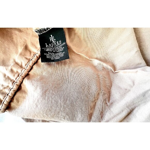 RALPH LAUREN Pillowcase Standard 100% Cotton Beige Tan Self Welted Traditional - Picture 2 of 7